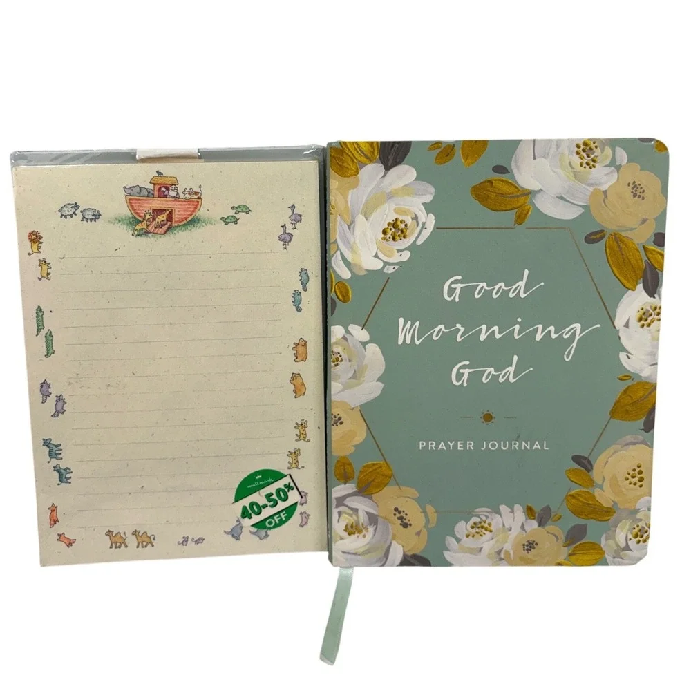 DaySpring Prayer Journal & Hallmark Noahs Ark Stationery Set Bundle Floral New